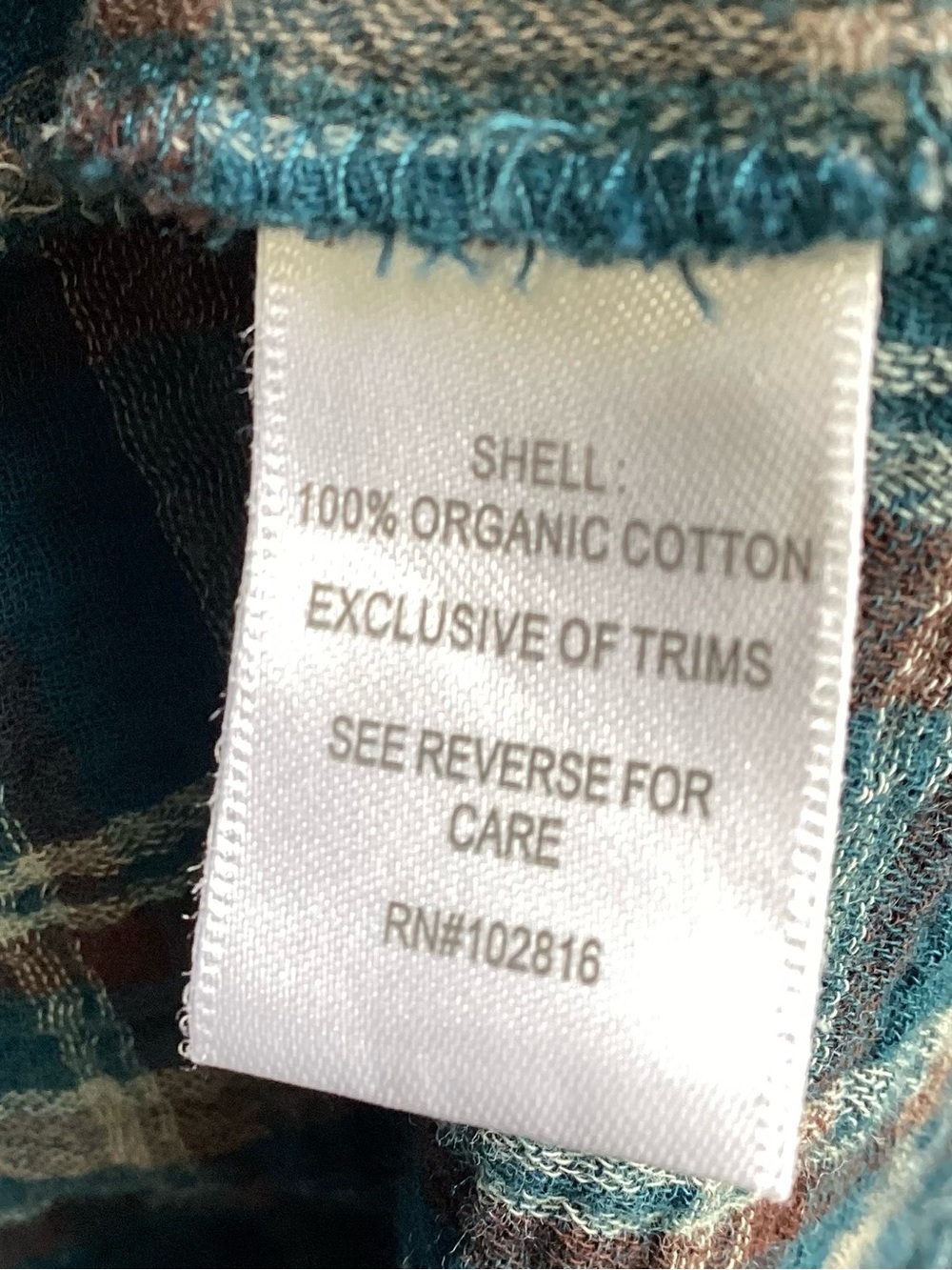 Garnet Hill Crinkle Gauze Popover Pintuck Plaid Button-Neck Tunic in Teal & Navy - Picture 9 of 11